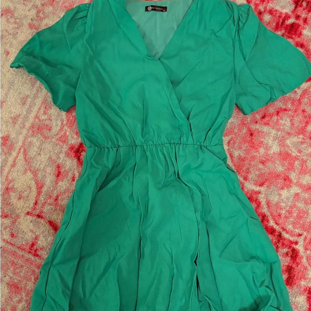 Chic Teal Wrap Dress